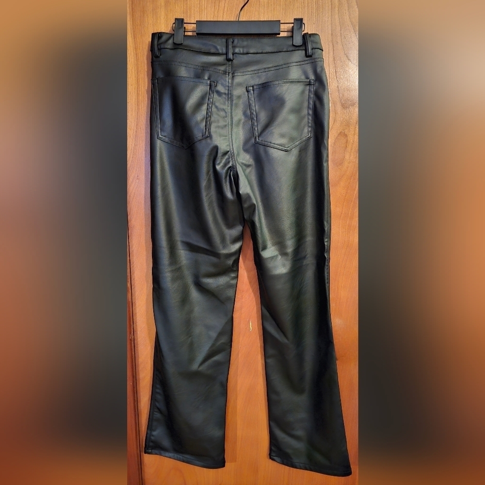 Boutique Faux Leather Straight-Leg Pants - NWT | Elevated Minimal | Black - Picture 2 of 4